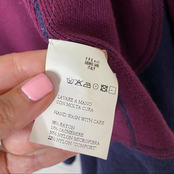 Cashmere Italian Drape Front Ruffle Open Cardigan Sweater Bell Sleeves Medium - Picture 7 of 7